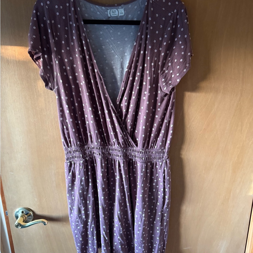 Maurices Purple Casual Jumpsuit Short Sleeve Plunge Neckline